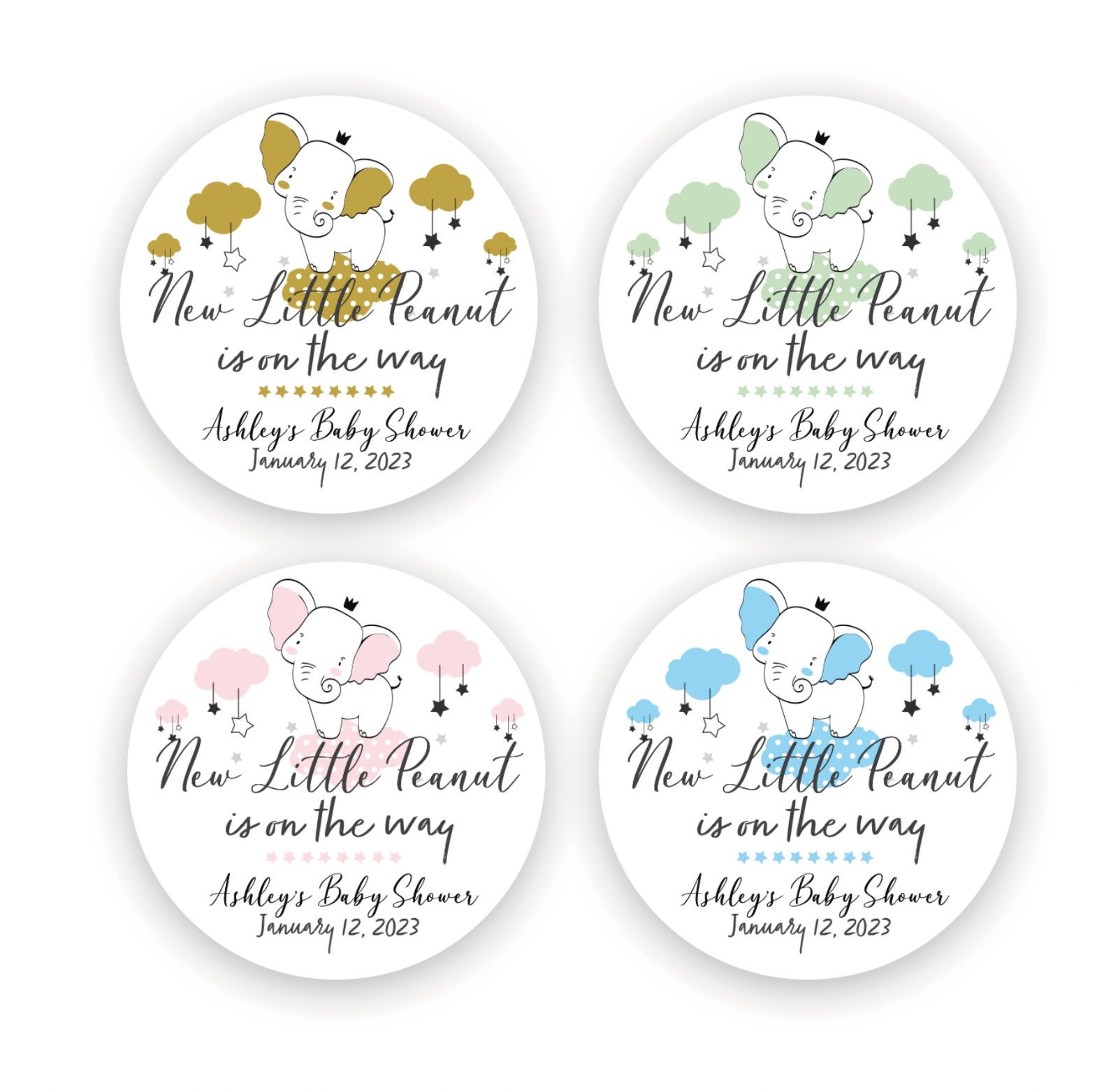 Elephant Labels Baby Shower Favors Elephant Baby Shower Etsy