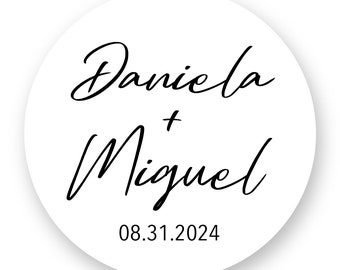 Personalized Wedding Favor Stickers: Waterproof Circle Labels