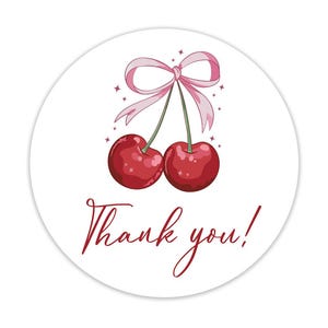 Cherry Baby Shower Stickers: Coquette Theme Favors - 40 ct.