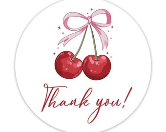 Cherry Baby Shower Stickers: Coquette Theme Favors - 40 ct.