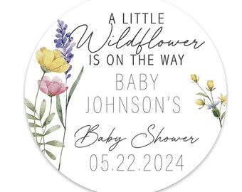 Wildflower Baby Shower Stickers: Floral Favor Labels, 40 ct.