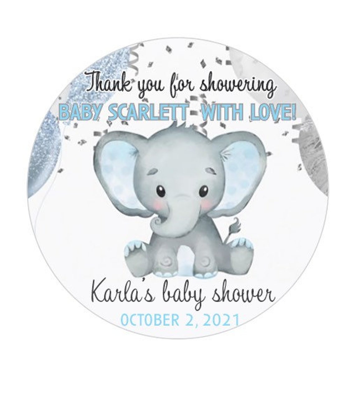 Elephant Labels Baby Shower Favors Elephant Baby Shower Etsy