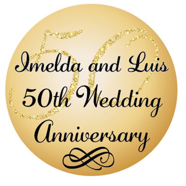 50th wedding stickers - favor labels - Anniversary stickers - Wedding Favor Stickers - Thank You Stickers - custom labels - personalized