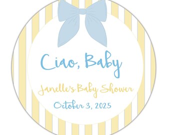 Ciao Baby Shower Stickers: 40 ct. Waterproof Italian Theme 232