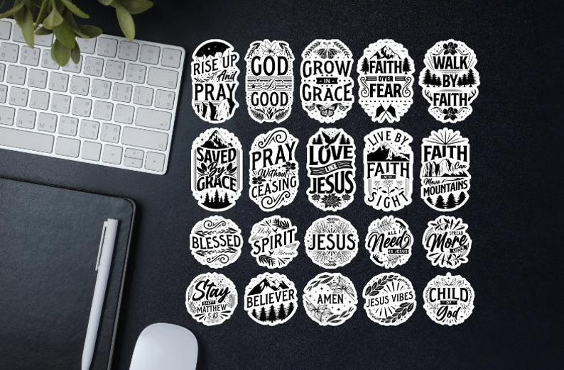 Christian Sticker Pack: Waterproof Vinyl Faith Decals - Etsy