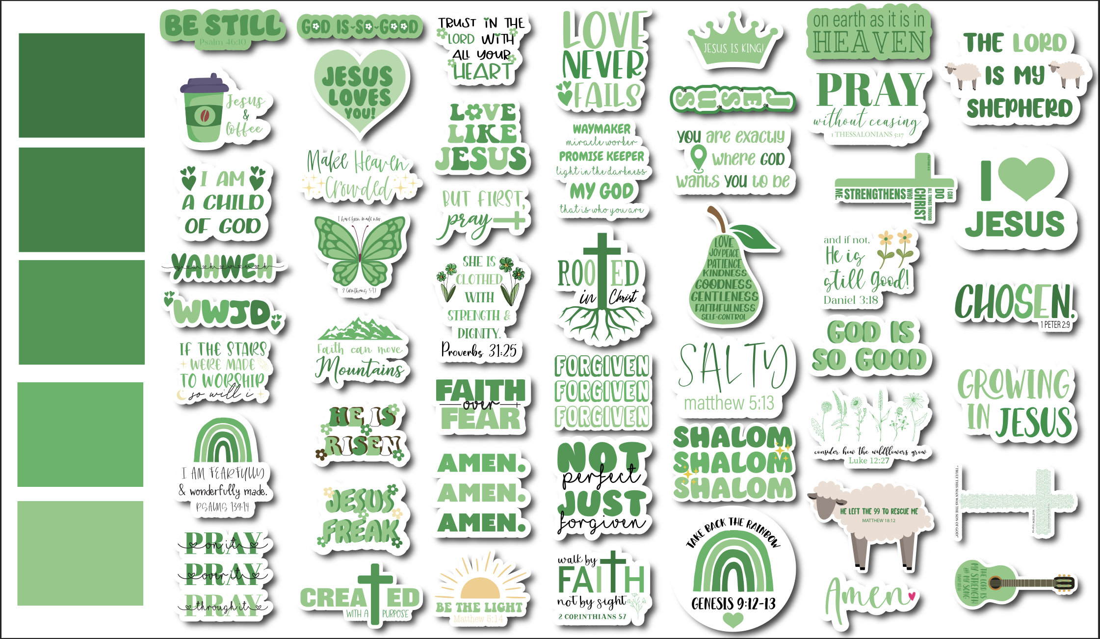 Waterproof Christian Sticker Pack: Faith & Bible Verse Decals - Etsy