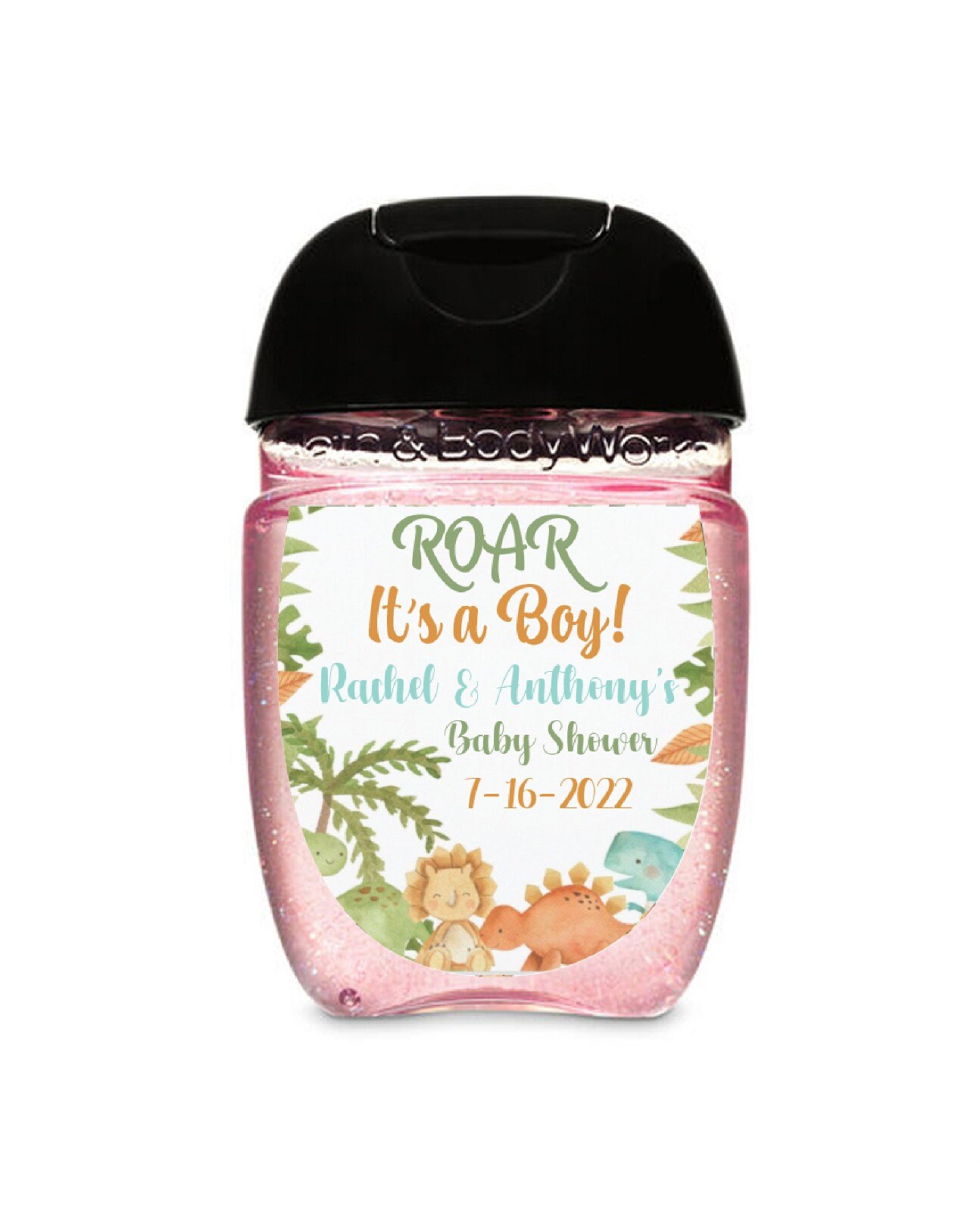 Dinosaur Baby Shower Hand Sanitizer labels - Dino favor stickers - Dinosaur Birthday labels - baby shower hand sanitizer lablels - bday