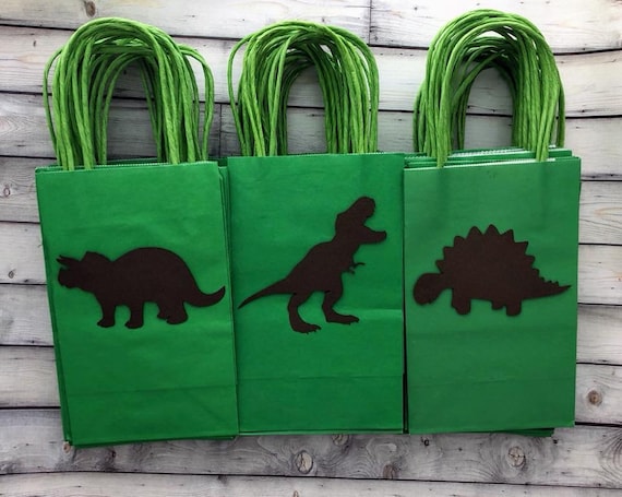 Jurassic Dinosaur Custom Kids Birthday Party Paper Gift Bags
