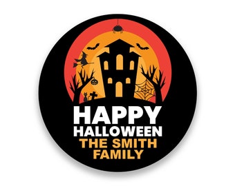 Halloween Stickers - trick or treat labels - Trunk or Treat - Happy Halloween - Treat Bag Stickers - personalized halloween stickers