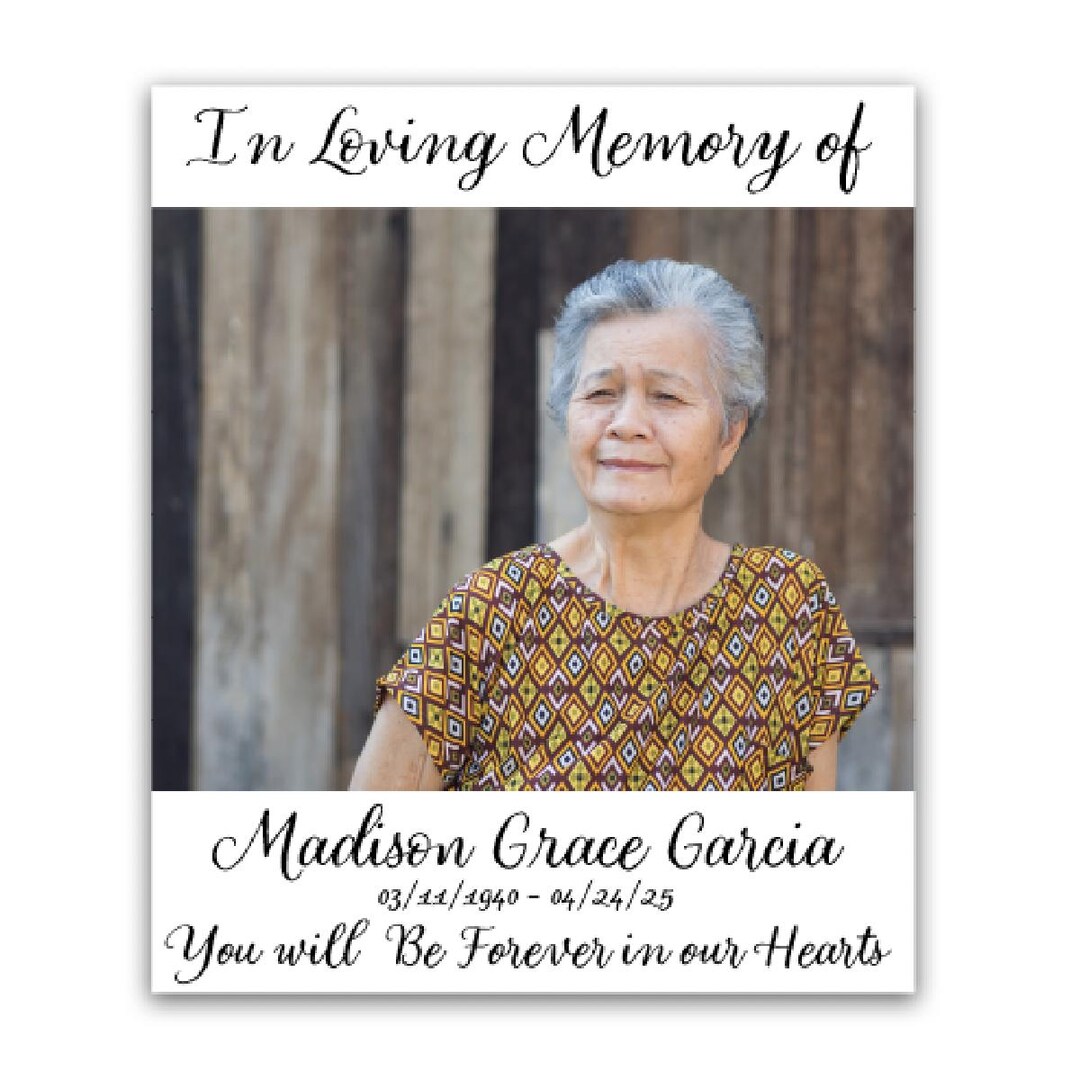 Fillable In Loving Memory Label In Loving Memory Photo Stickers Celebration of Life Favor Labels ...