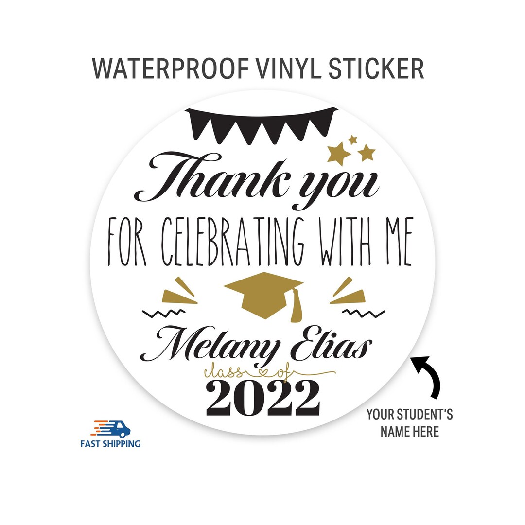 Graduation Favor Stickers Graduation Stickers Class of 2022 Stickers