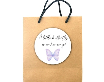 Butterfly Baby Shower Favor Stickers - It's A Girl - 40ct