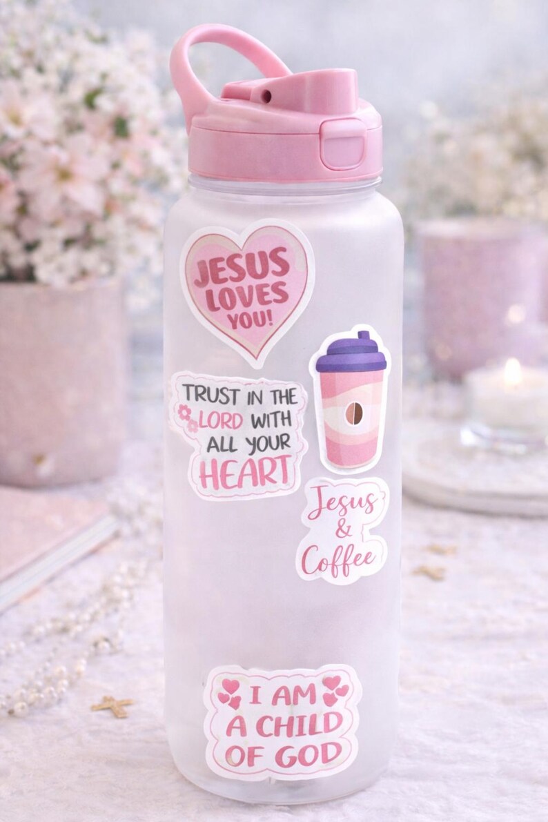 Christian Sticker Pack Pink | Faith Stickers | Jesus Stickers | Bible ...