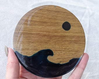 SECONDS Beach Wave Coaster // Resin Coaster // Single Drink Coaster // Abstract Coaster // Table Decor // Desk Coaster // Beach Decoration