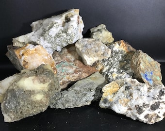 Five Pound Mystery Rock Box - High Grade Gold Ore - Silver Ore - Crystals - Azurite/Copper - Quartz - Iron