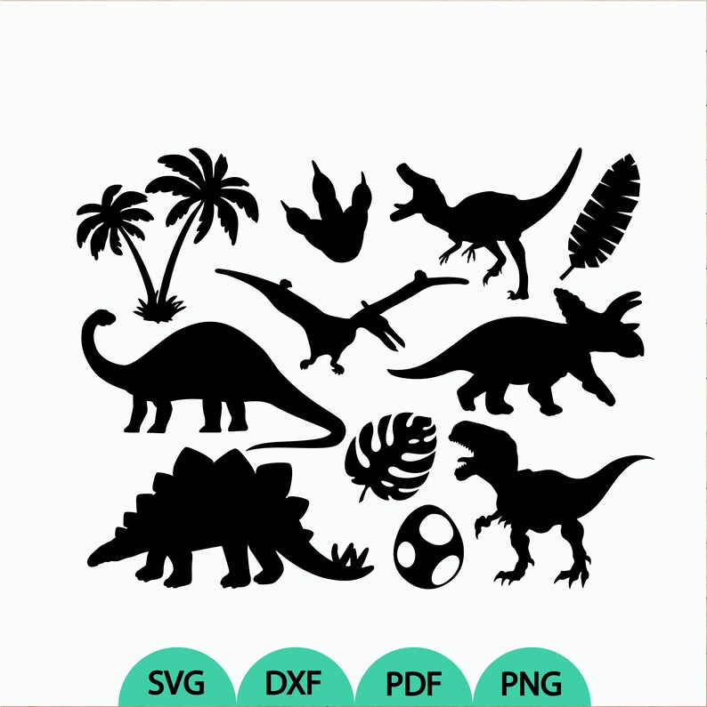 Download Dinosaur Bundle svg T-rex svg Dinosaur svg Dino Silhouette ...