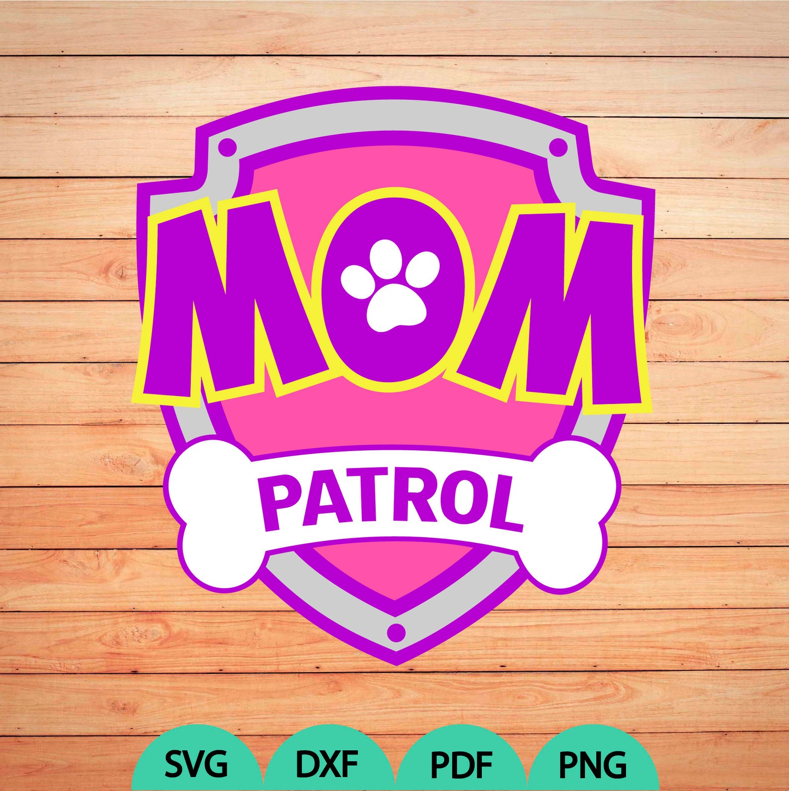 Mom Patrol logo svg Patrol birthday svg Mom Patrol svg DIY | Etsy
