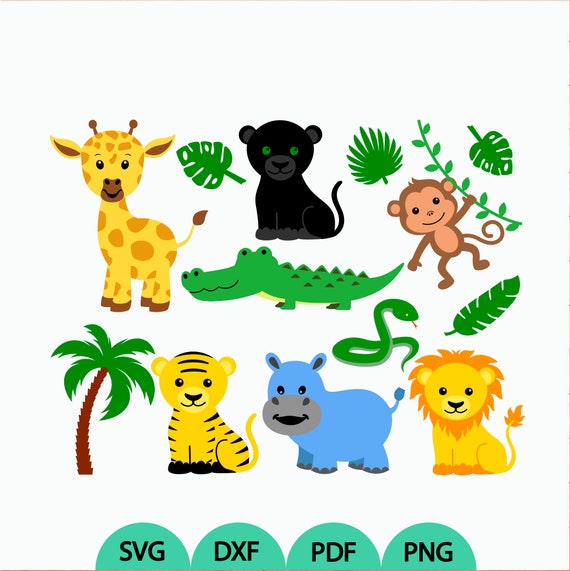 Download Safari Animals Set Svg Animals Svg Safari Animals Svg Monkey Etsy