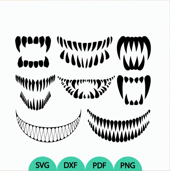 Download Halloween Fangs Bundle Svg Scary Fangs Svg Teeth Svg Halloween Etsy
