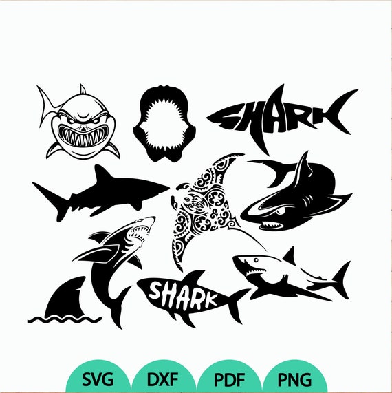 Download Shark Svg Stingray Svg Shark Jaws Svg Shark Silhouette Svg Etsy