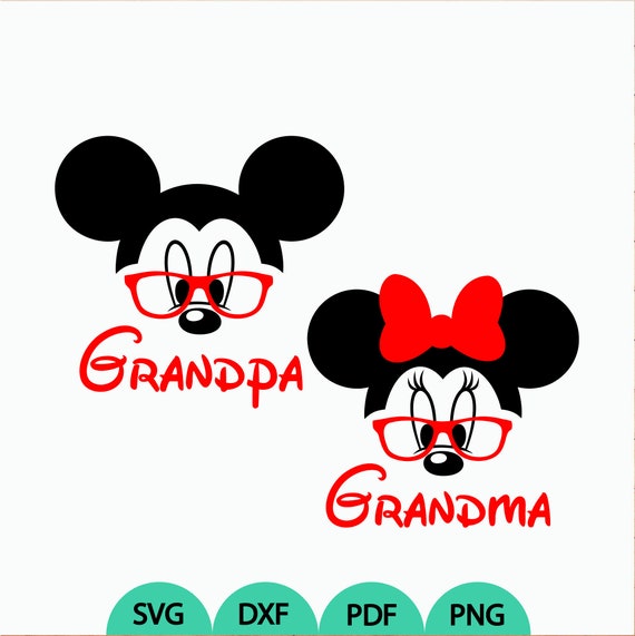 Download Mickey Grandpa Svg Minnie Grandma Svg Mickey Grandpa Glasses Etsy