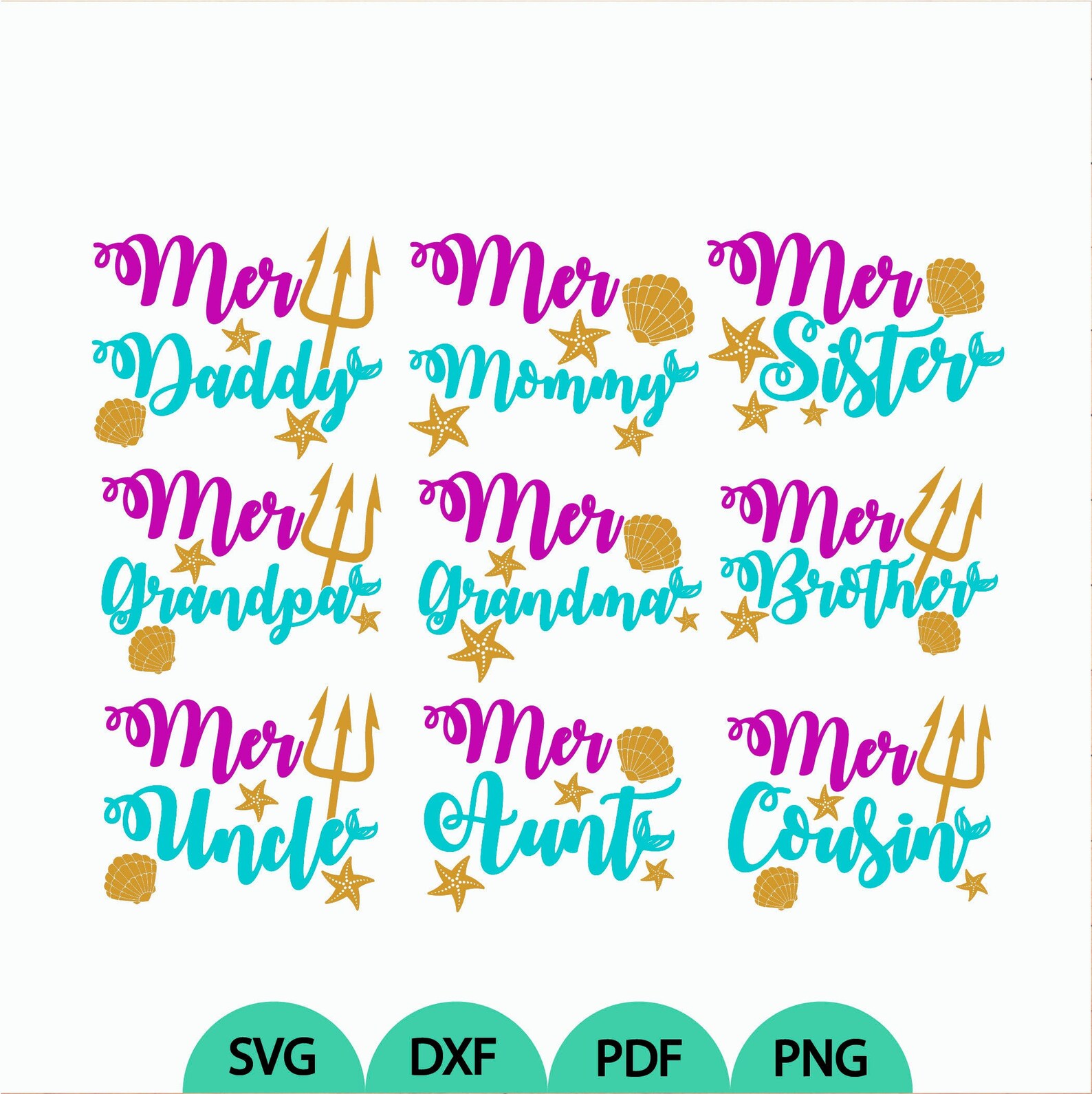 Free Free 150 Mermaid Family Birthday Svg SVG PNG EPS DXF File