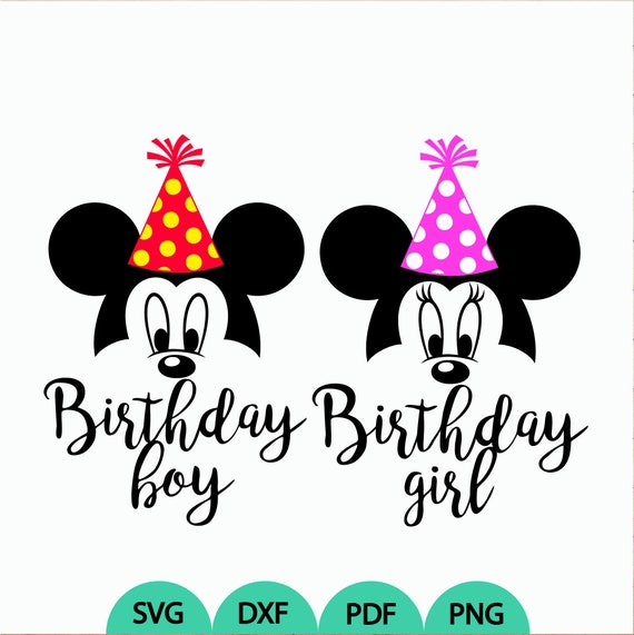 Download Mickey Minnie Birthday Hat Svg Minnie Mickey Birthday Svg Birthday Hat Svg Mickey Party Hat For Vinyl Mouse Svg Cut Files Svg Dxf Pdf Png