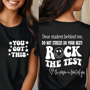 Rock the test svg, maglietta per il test png, Giorno del test svg, Caro studente dietro di me svg, Maglietta per il giorno del test, Test di fine anno, squadra di test