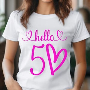 50th Birthday shirt for women, Hello 50 shirt, Vintage tee, Women&#39;s Birthday Shirt, Birthday Shirt, 50th Birthday Party, 50th Birthday Gift