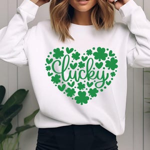 Lucky St. Patrick’s Day shirt, Lucky Clover shirt, Lucky Shamrock, St Patrick's Day shirt, Heart Shamrock sweatshirt, Irish tee, Lucky shirt