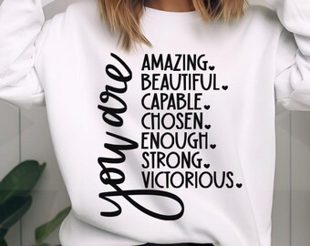 You Are enough Svg, Inspirational Svg, Affirmation Svg, Self Worth Svg, Self Love Svg, You Are Enough png, Mental Health Svg, Png Cut File
