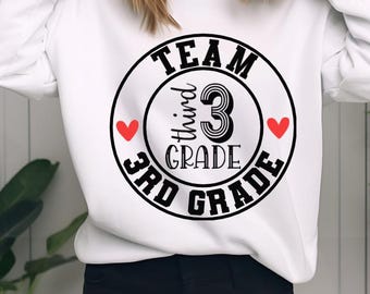 Third grade teacher team svg, Teacher team shirts, Gift for Teacher, 3rd grade team, Back to School png digital download, Best team ever png