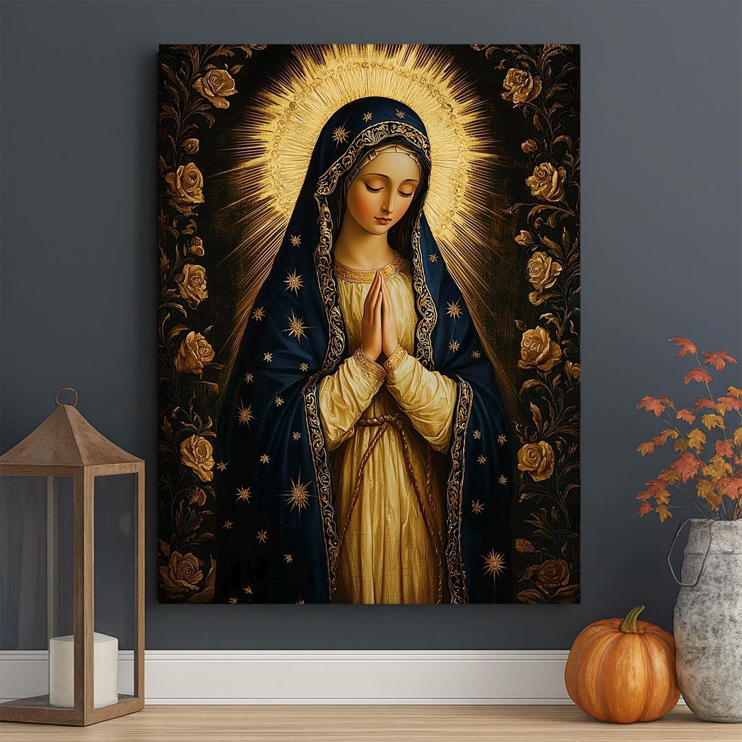 Virgin Mary Canvas Print | Catholic Religious Wall Art - Etsy