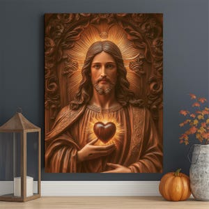 Sacred Heart of Jesus Canvas – Christian Wall Art | Catholic Religious Home Decor