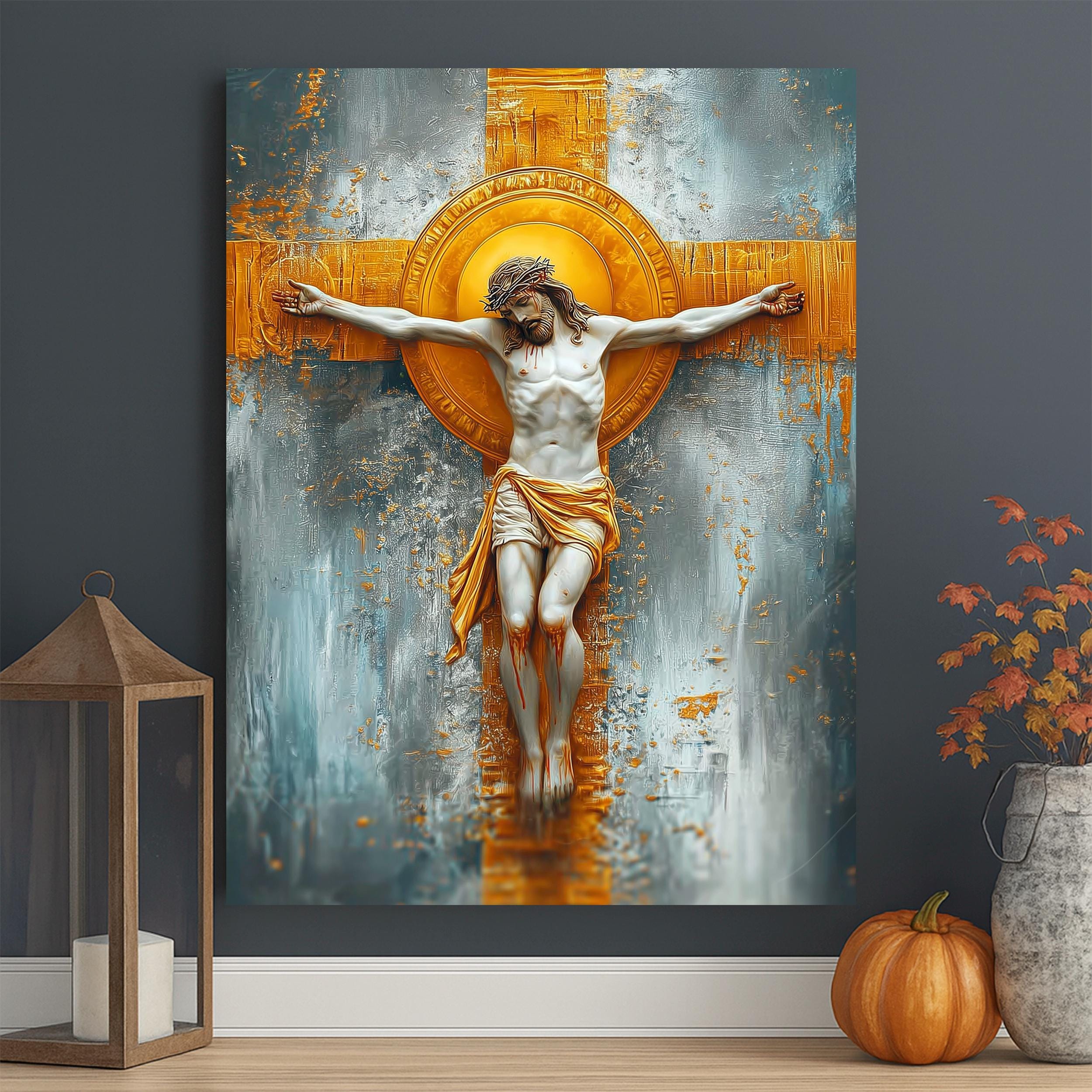 Crucifixion of Jesus Canvas Print, Jesus on the Cross Wall Art ...