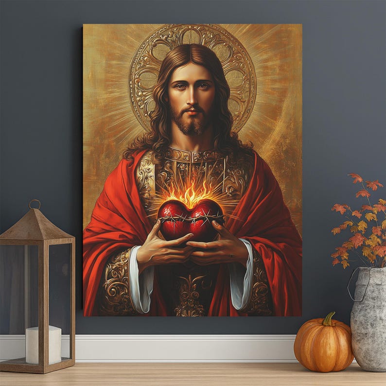 Sacred Heart of Jesus Canvas Print – Catholic Wall Art - Etsy