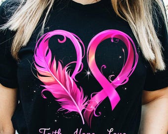 Pink Ribbon Herz PNG, Glaube Hoffnung Liebe Brustkrebs Bewusstsein Digitale Datei