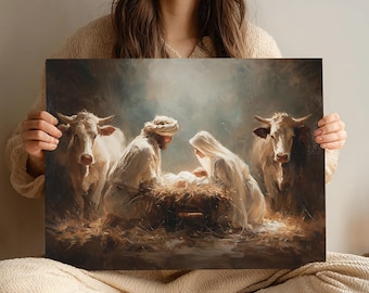 Nativity Scene Canvas Print – Holy Family Christmas Wall Art - Etsy