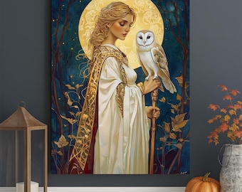 Athena Goddess Canvas Art: Art Nouveau Divine Feminine Print