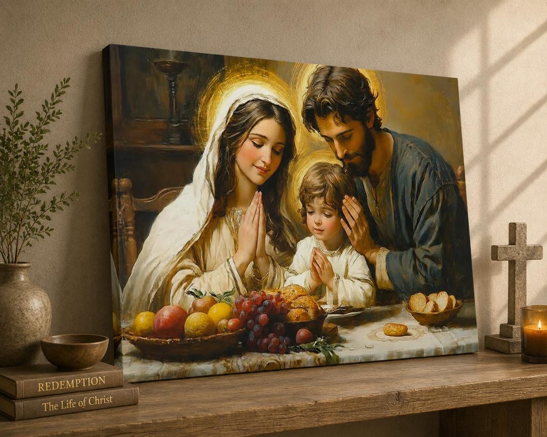 Holy Family Canvas Wall Art, Christian Catholic Decor - Etsy