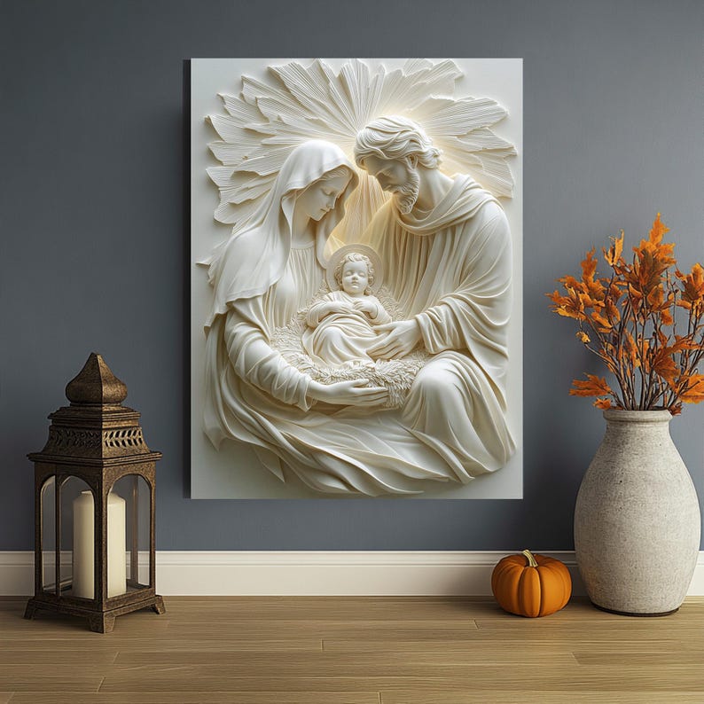 Holy Family Canvas – Jesus Mary Joseph Wall Art, Christian Home Décor ...