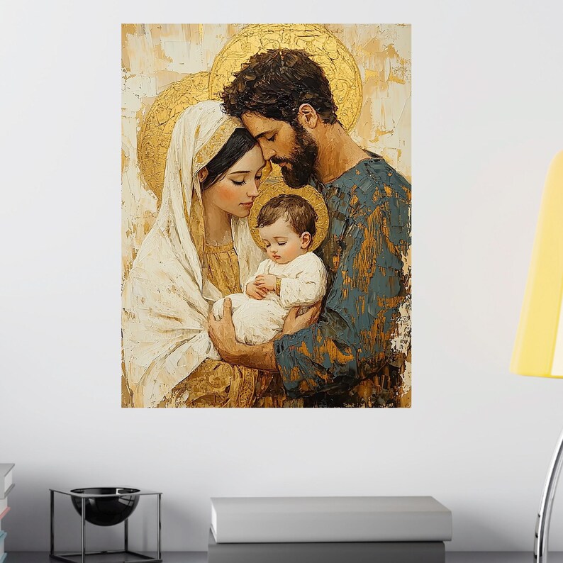 Holy Family Canvas Painting: Christian Home Decor Wall Art - Etsy