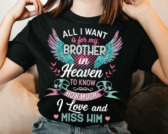 Brother in Heaven PNG, Memorial Sublimation Design, I Miss My Brother Clipart