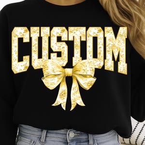 CUSTOM Name and Color Floral PNG | Personalized Bow Clipart for Sublimation and Printing