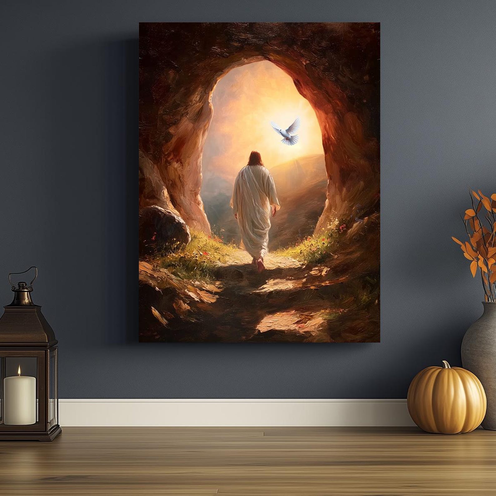 Risen Jesus Empty Tomb Canvas Art, Christian Resurrection Wall Decor - Etsy