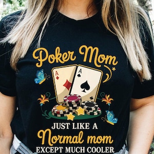 Mamá de póker divertida PNG, diseño de sublimación genial para mamá jugadora, clipart de camiseta de as de póker