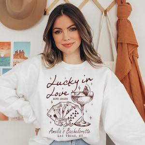 Glück in der Liebe Bachelorette PNG | Benutzerdefinierter Name Digitaler Download | Vegas Braut Sweatshirt & Shirt Design