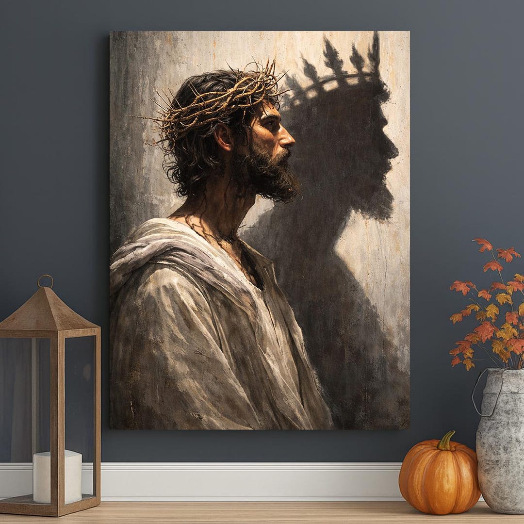 Jesus Crown of Thorns Canvas Print, Christian Passion Wall Art ...