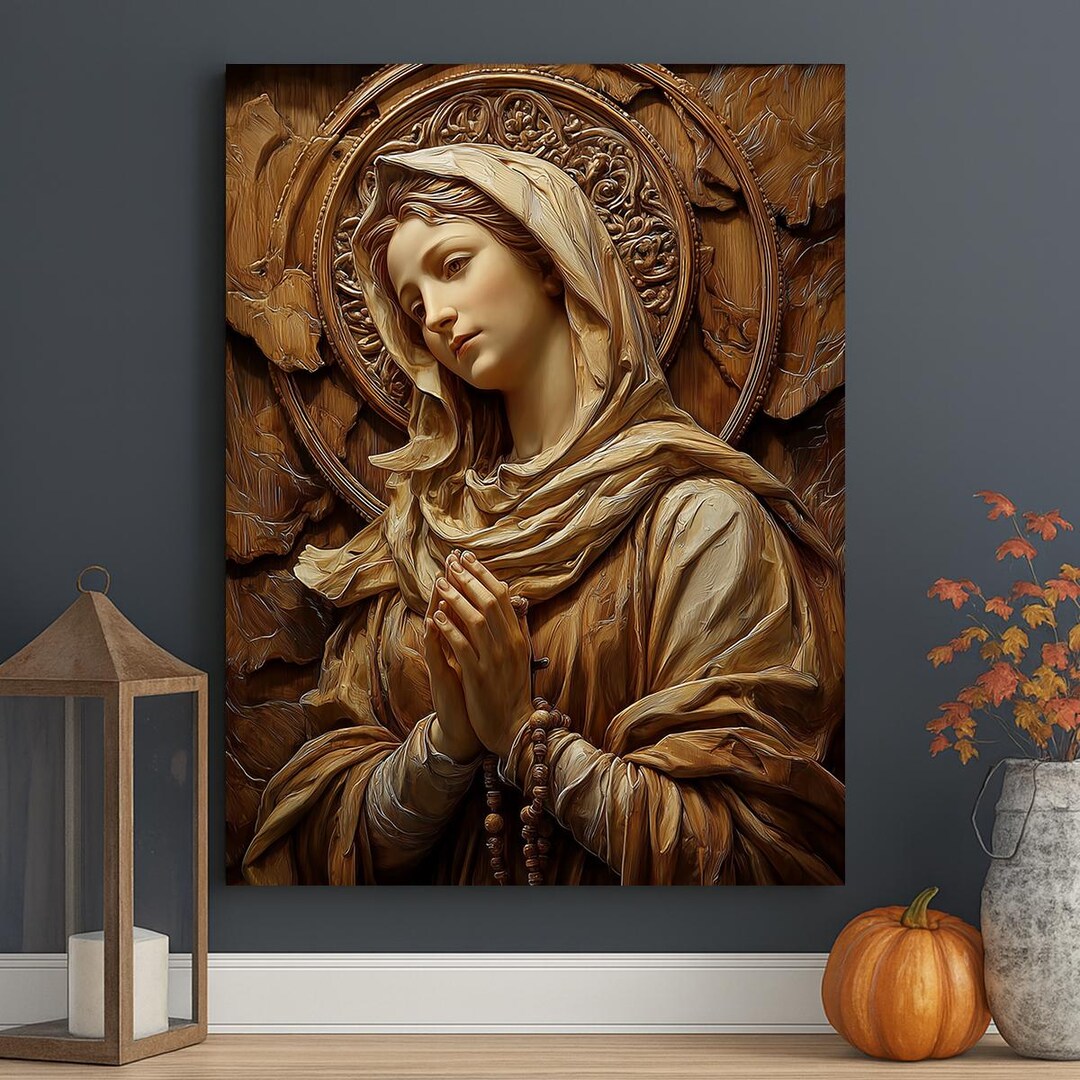 Virgin Mary Praying Canvas Art | Catholic Christian Wall Decor - Etsy