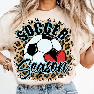 Soccer Season PNG - Leopard Print Soccer Ball Digital Design - Sporty Clipart for T-Shirt Printing